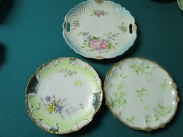 Antique Curio China Cabinet German And Limoges Plates And Tray Lot Of 3 Pcs - £67.26 GBP