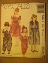 UNCUT Sewing Pattern 1991 McCALL Size CF 4,5,6 JUMPSUIT Dress 5671 [Z181] - $3.99