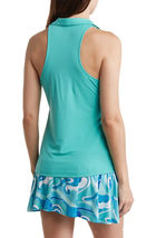 NWT GOTTEX Seafoam Aqua Green Racerback Sleeveless Golf Tennis Polo Shirt M L XL image 2
