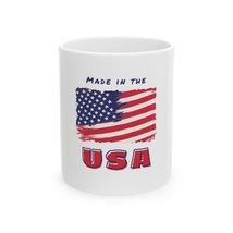 USA Flag Ceramic Mug - Made in the USA Coffee Cup Patriotic Gift Mug - $264.67 MXN+