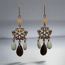 Flower Bead Dangle Earrings - $2.97