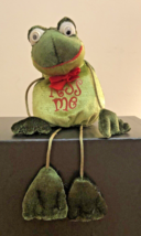Plush Frog &quot;Kiss Me&quot; Sits up, Long Legs, 9” Long - $5.73