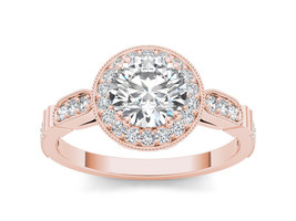 14K Rose Gold 1 1/4ct TDW White Diamond Engagement Ring - £3,037.54 GBP