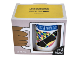 Lisa Congdon Its A New Day Double Sided 11 oz Ceramic Coffee Mug Em &amp; Fr... - £13.80 GBP