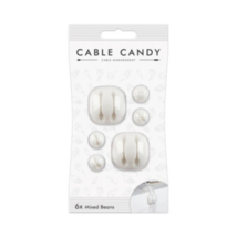 Cable Candy Mixed Self adhesive Beans Silicone All Purpose Cable Holder White - £8.48 GBP