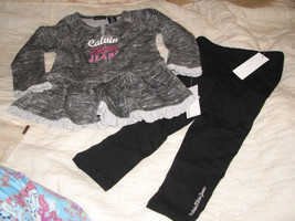 BNWTS Calvin Klein Baby Set, Baby Girls 2-Piece Tunic and Pants SZ 24 MO... - $19.79