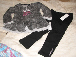 BNWTS Calvin Klein Baby Set, Baby Girls 2-Piece Tunic and Pants SZ 24 MONTHS - £15.45 GBP