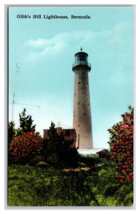 Gibb&#39;s Hill Lighthouse Bermuda UNP Linen Postcard N28 - $3.91