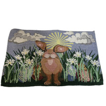 Set of 2 Easter Bunny Sunrise Eggs Flowers Tapestry Kitchen Placemats 13... - $31.40