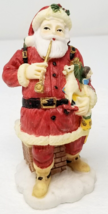Antique American Santa Figurine Sack of Presents Resin Painted Vintage - $18.95