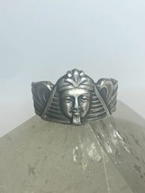 Pharaoh ring Egyptian pyramid papyrus pinky sterling silver women girls - £70.34 GBP