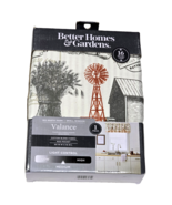 Better Homes &amp; Gardens Red Rustic Farm Light Control Valance 60x16in Rod... - $367.17 MXN