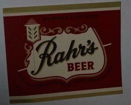 Rahr&#39;s   Green Bay WIS Bottle Label    inv 74 - $5.00