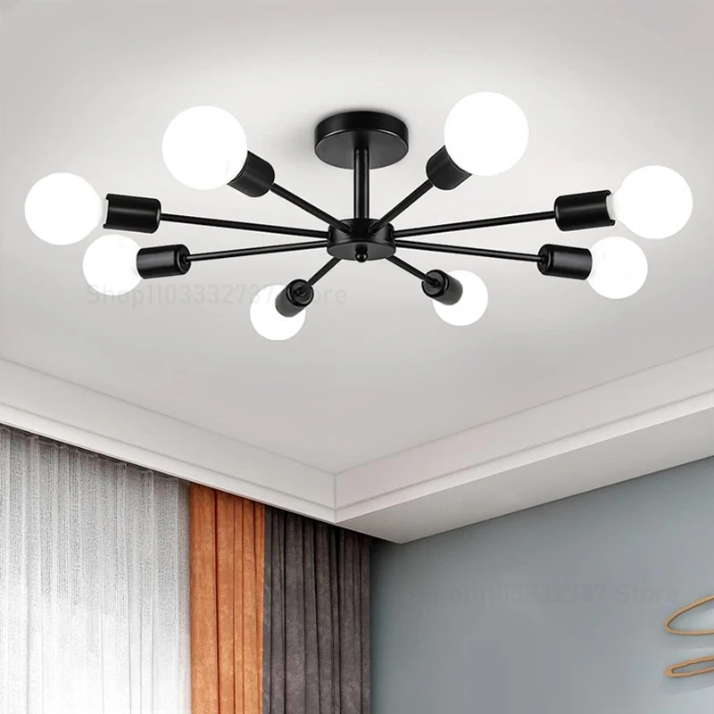 Lack chandelier living room suspended ceiling light iron e27 chandelier home decoration thumb200