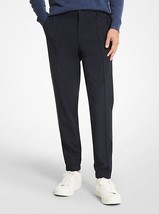 Michael Kors Men&#39;s Slim-Fit Stretch Micro-Check Pintucked Joggers Dk Mid... - £38.89 GBP