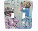 3d Rose Little Girls On Laundry Day Toggle Switch 5 x 5 Inches - $8.90