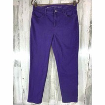 Chicos Perfect Stretch Girlfriend Slim Leg Ankle Jeans Purple Size 1.5 (... - £19.45 GBP