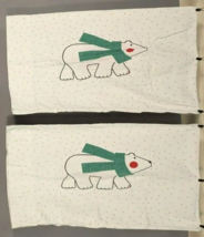 Flannel Pillowcase Set Polar Bear Vintage J P Stevens &amp; Co 1970s Standard - $591.47 MXN