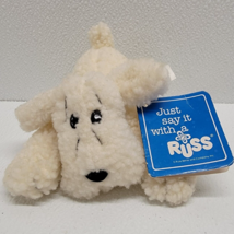 Russ Berrie Waggles White Puppy Dog Plush Luv Pet 6&quot; New w/ Tag - £19.32 GBP