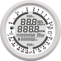 Boat Digital GPS Speedometer Tacho 6in1 MultiFunction Gauge 18-32V 5Bar 85mm - £109.58 GBP