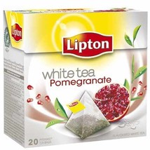 Lipton - WHITE TEA POMEGRANATE - 20 count box (Pack 8 boxes = 160 count) Pyramid - $41.50