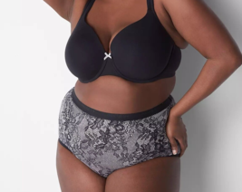 Lane Bryant CACIQUE Cotton Brief Panty PINK BLACK FLORAL Plus Size 26/28... - $15.03