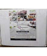 Ruvanti 100% Cotton 4 pc Queen Flannel Sheet Set Deep Pockets Soft  Whit... - $49.00