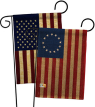 Betsy Ross Vintage Burlap - Impressions Decorative USA Applique Garden Flags Pac - £27.63 GBP