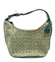 Dooney &amp; Bourke Purse Vintage Shoulder Bag Small Bag Y2K Beige &amp; Blue Teal - £27.83 GBP