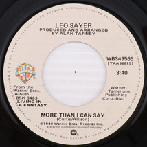 Leo Sayer – More Than I Can Say / Millionaire - 1970 7&quot; 45 rpm Record WBS49565 - $3.88