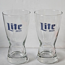 Lot of 2 Miller Lite Pub Tavern Style Beer Glasses 10oz 5 3/4&quot; Tall - £10.97 GBP