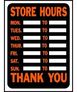 STORE HOURS SIGN Window Door Plastic 12&quot;x9 Open Closed Business Hour HY-... - $447.99 MXN