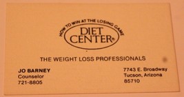 Diet Center Vintage Business Card Tucson Arizona bc7 - £3.14 GBP