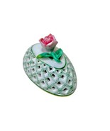 Vintage Hand Painted Rose Porcelain Reticulated Egg Trinket Box Replacem... - $9.47 CAD