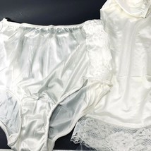 White Nylon Lace Panty and Half Slip 2 Piece Set Large New Package Vinta... - $71.20