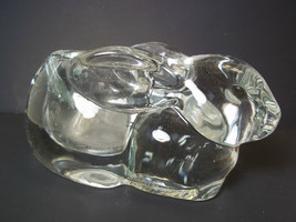 Indiana glass clear Bunny Rabbit votive holder Easter Spring - $5.25