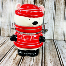 Red Sweater Swiss Miss Polar Bear Ceramic Hinged Jar Exclusive Conagra C... - $349.31 MXN