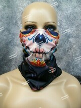 Colorful Senorita Face Mask Neck Gaiter Costume Day of Dead Sugar Skull ... - $13.50 CAD