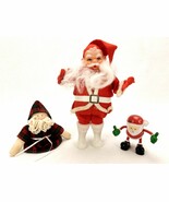Lot of 3 Vintage Santa Claus Figures, 1 Bendy, 1 Pin Cushion, 1 Felted, ... - €16,84 EUR