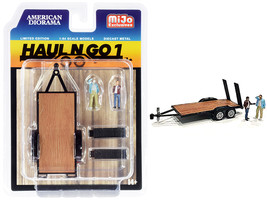 &quot;Haul N Go 1&quot; Trailer and 2 Figurines Diecast Set of 3 pieces for 1/64 Scale Mod - £22.25 GBP