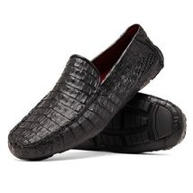 Remo Genuine Caiman Slip On Driving Loafers Black image 3