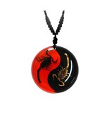 Yin Yang Scorpion Black Brown Necklace Real Insect Red Black Pendant Bla... - $236.76 MXN
