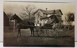 RPPC Victorian Era Man Gets A Picture of his Horse &amp; Buggy Ohio Postcard E19 - £11.59 GBP