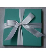 Authentic Tiffany &amp; Co. Blue Jewelry Gift Box + White Ribbon Empty 6&quot; 15... - £19.74 GBP