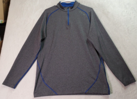 Reebok Activewear Shirt Mens Size Large Gray Polyester Long Sleeve 1/4 Z... - $18.84