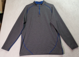 Reebok Activewear Shirt Mens Size Large Gray Polyester Long Sleeve 1/4 Z... - £15.09 GBP