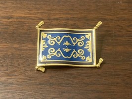 Disney Aladdin’s Magic Flying Carpet Brooch Pin Gold & Blue Enamel 1992 Napier - $14.03