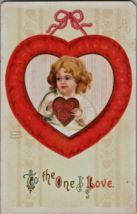 Postcard Valentine Card Red Heart Child Wording 1911 Posted 5.5 x 3.5 &quot; - £11.92 GBP