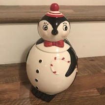Johanna Parker Design Cardinal Cottage Penguin Cookie Jar 10 “ Tall ~New~ - £27.68 GBP