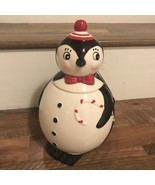 Johanna Parker Design Cardinal Cottage Penguin Cookie Jar 10 “ Tall ~New~ - $48.02 CAD